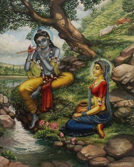 Radha Krishna on Govardhan 