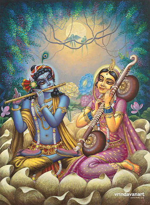 Radha Krishna on lotus
