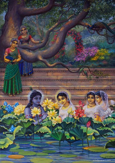 Radha and Krishna in Radha Kunda