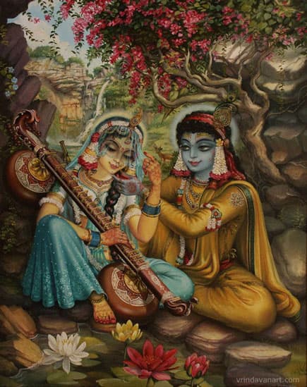 Radha playing vina