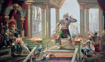 Hanuman in the palace of Ravana
