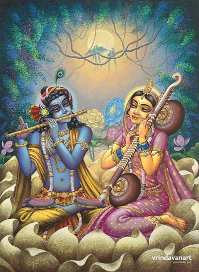 Radha Krishna on lotus