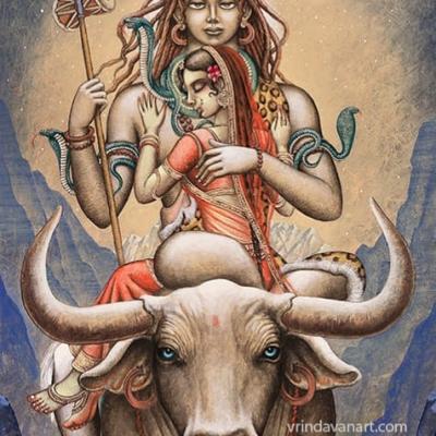 Shiva Parvati on Nandi