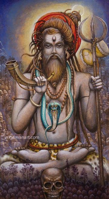 Shiva with buffalo horn
