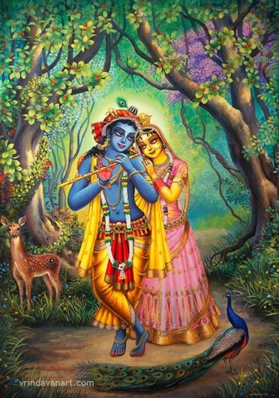 Shree Radha Krishna in the forest of Vrindavan